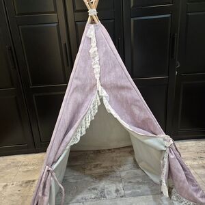 Pink and White Lace Teepee Tent